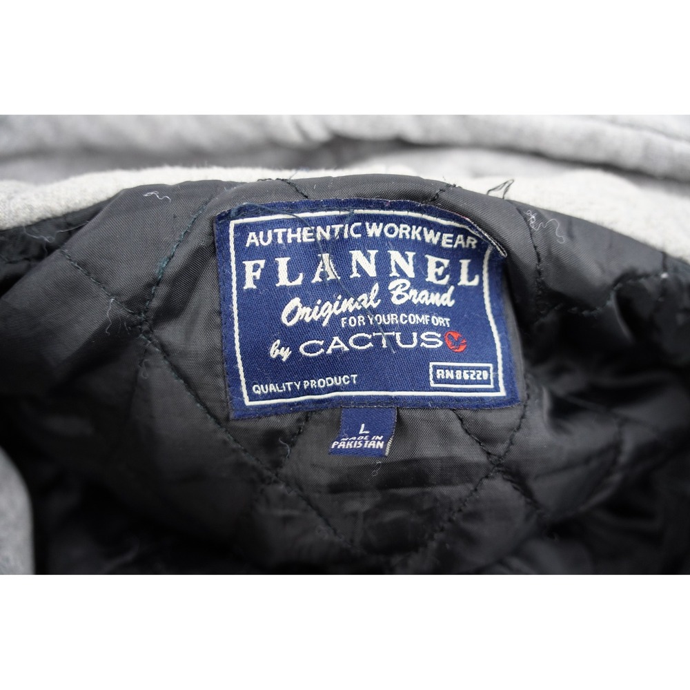 CACTUS Flannel Quilted Lined‎ Hooded Shirt Jacket Red Black Plaid Mens L - Picture 6 of 10